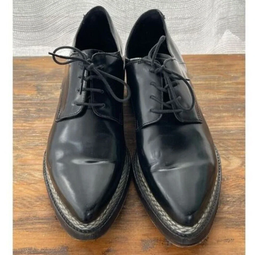 Acne Studios Lark‎ Platform Oxford Shoes Men 41 US 11 Snakeskin Trim Leather - Picture 3 of 9